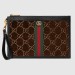 Gucci Brown GG Velvet Portfolio Pouch Bag