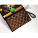 Gucci Brown GG Velvet Portfolio Pouch Bag