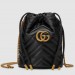 Gucci GG Marmont Mini Bucket Bag In Black Matelasse Leather