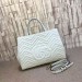 Gucci White GG Marmont Medium Matelasse Top Handle Bag