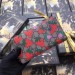 Gucci GG Supreme Zip Around Wallet With Strawberry Print