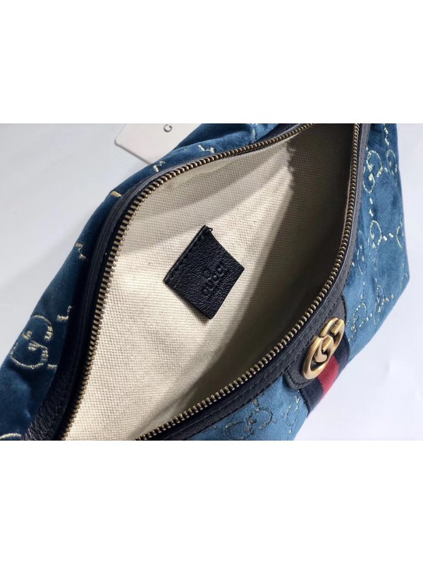 Replica Gucci Blue GG Velvet Belt Bag